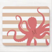 Roter Tintenfisch, moderner weißer Sand Mousepad (Vorne)