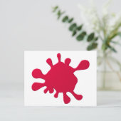 Roter Tintenklecks Postkarte (Stehend Vorderseite)