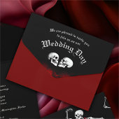 Roter Tod tanzende Skelette Gothic Wedding All In One Einladung
