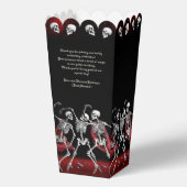 Roter Tod tanzende Skelette Gothic Wedding Geschenkschachtel (Rückseite)