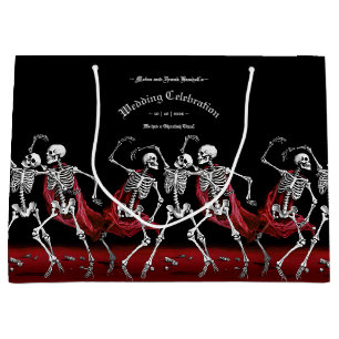Roter Tod tanzende Skelette Gothic Wedding Große Geschenktüte