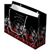 Roter Tod tanzende Skelette Gothic Wedding Große Geschenktüte (Vorderseite Schrägansicht)