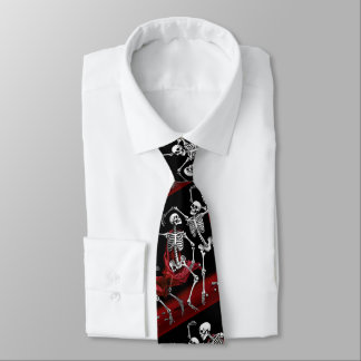 Roter Tod tanzende Skelette Gothic Wedding Krawatte