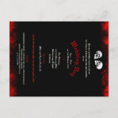 Roter Tod tanzende Skelette Gothic Wedding Postkarte (Rückseite)