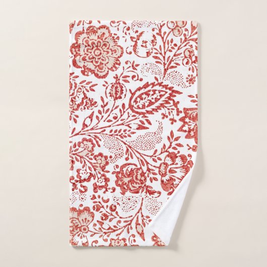 Roter Toile im französischen Landesdekor Badhandtuch Set (Handtuch)