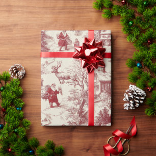 Roter Toile Weihnachtsmann Vintage-Geschenkverpack Geschenkpapier