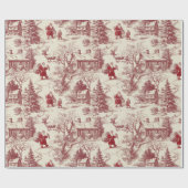 Roter Toile Weihnachtsmann Vintage-Geschenkverpack Geschenkpapier (Flach)