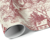 Roter Toile Weihnachtsmann Vintage-Geschenkverpack Geschenkpapier (Rolleneckpunkt)