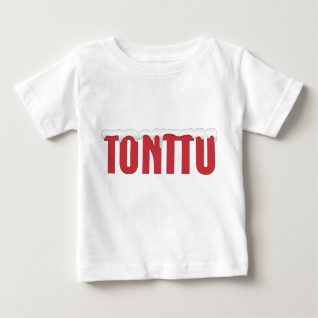 Roter Tonttu Säuglings-Weiß-T - Shirt (Vorderseite)