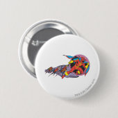 Roter Tornado in Windbewegung Button (Vorne & Hinten)