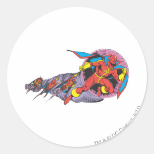 Roter Tornado in Windbewegung Runder Aufkleber