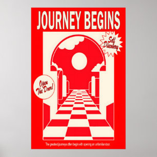 Roter Torweg-Kunstprint Reise beginnt Poster