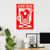Roter Torweg-Kunstprint Reise beginnt Poster (Heimbüro)