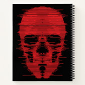Roter Totenkopf-Glitch-Art Notizblock (Rückseite)