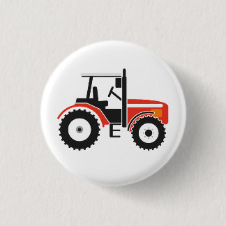 Roter Traktor-Abzeichen-Knopf Button