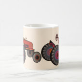 Roter Traktor auf einer Tasse (Mittel)