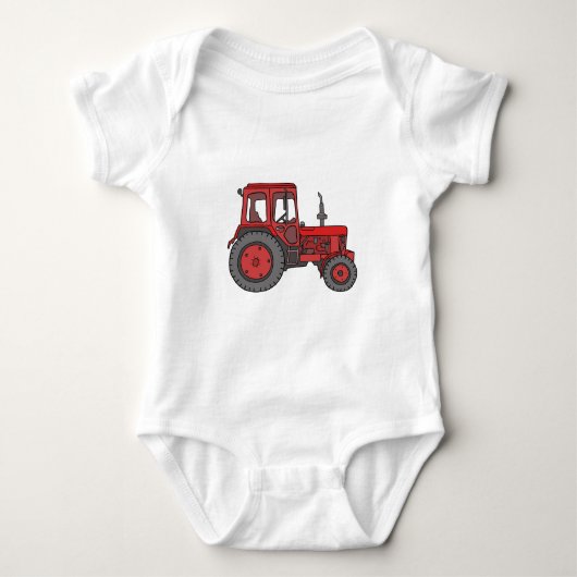 Roter Traktor Baby Strampler (Vorderseite)