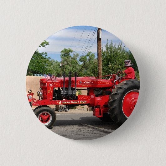 Roter Traktor Button (Vorderseite)