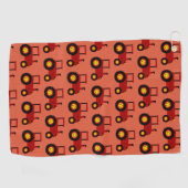 Roter Traktor Design Jeder Farbige Hintergrund Golfhandtuch (Horizontal)