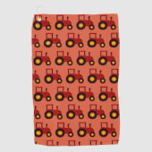 Roter Traktor Design Jeder Farbige Hintergrund Golfhandtuch (Vorderseite)
