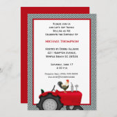 Roter Traktor - Einladungen zum Geburtstag (Vorne/Hinten)