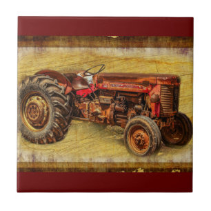 Roter Traktor Fliese
