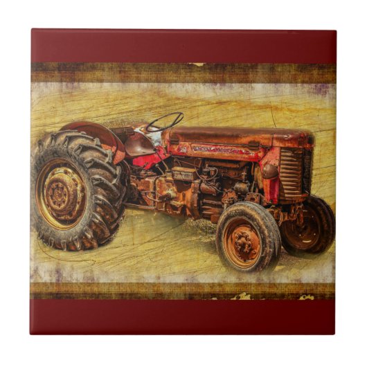 Roter Traktor Fliese (Vorderseite)