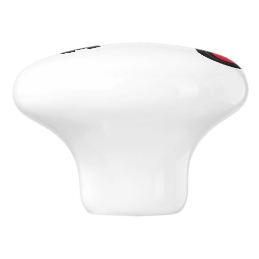 Roter Traktor Keramikknauf (Seitenansicht)