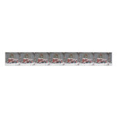 Roter Traktor mit Weihnachtskranz Ripsband (Vorderseite)