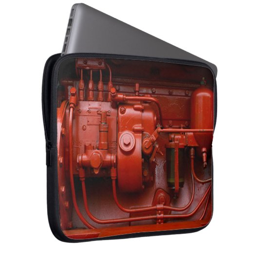 Roter Traktor-Motor Laptopschutzhülle (Vorne Rechts)