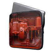 Roter Traktor-Motor Laptopschutzhülle (Vorderseite Links)