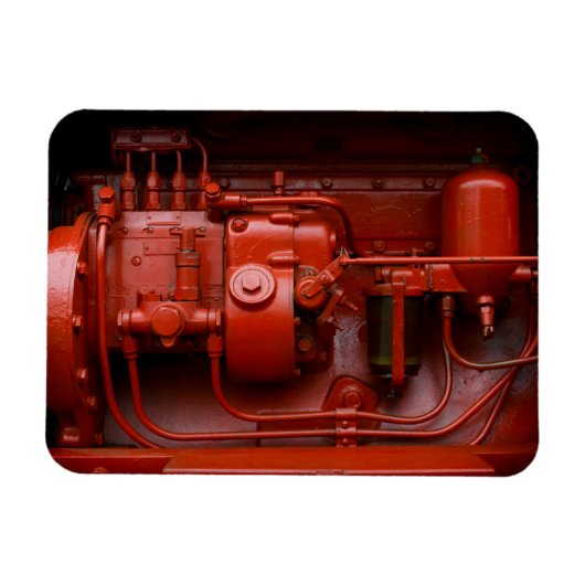 Roter Traktor-Motor Magnet (Horizontal)