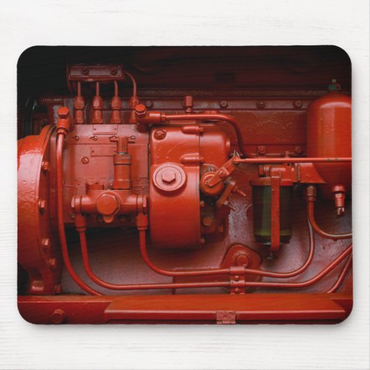 Roter Traktor-Motor Mousepad (Vorne)