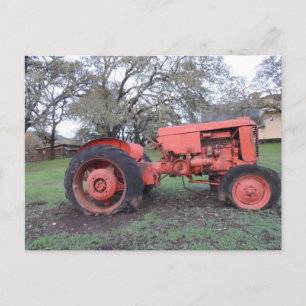 Roter Traktor Postkarte