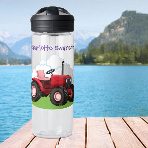 Roter Traktor Rosa Sitzplatz Cartoon Kid Bauer Trinkflasche