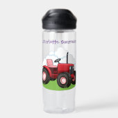Roter Traktor Rosa Sitzplatz Cartoon Kid Bauer Trinkflasche (Rückseite)