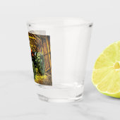 Roter Traktor Rustikaler Stall Schnapsglas (Rechts)