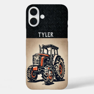 Roter Traktor Vintage Cooler Name Ausrüstung Bauer iPhone 16 Plus Hülle