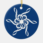 Roter Treble Clef Snowflake Keramik Ornament (Vorne)