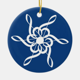 Roter Treble Clef Snowflake Keramik Ornament