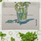 Roter Tulip in einer Vase Geschirrtuch (Gefaltet)