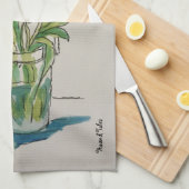 Roter Tulip in einer Vase Geschirrtuch (Viertel Falte)