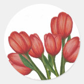Roter Tulip Rundaufkleber Runder Aufkleber (Vorderseite)