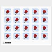 Roter Tulip Sticker (Blatt)