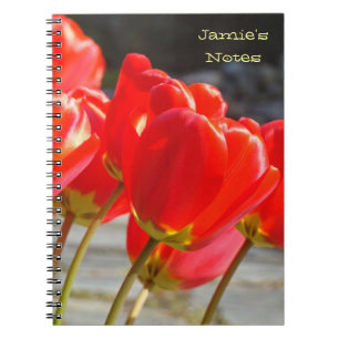 Roter Tulpen-Blumen-Notizbuch benutzerdefiniert Ih Notizblock