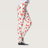 Roter Tulpenbuket auf cremig weiß verstreut Leggings (Rechts)