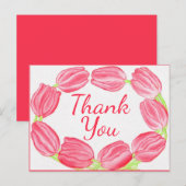 Roter Tulpenrand ~ Dankeskarten Postkarte (Vorne/Hinten)