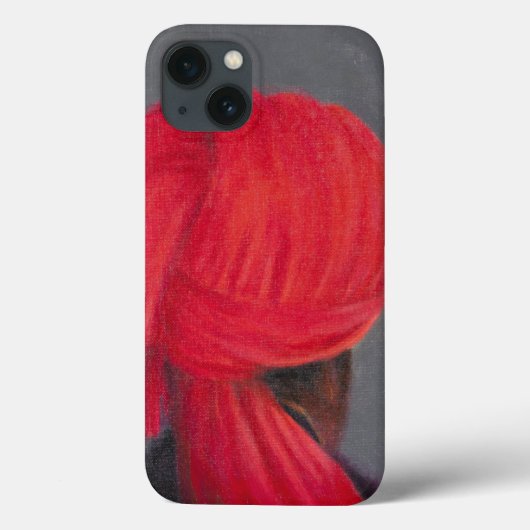 Roter Turban auf Grau 2014 Case-Mate iPhone Hülle (Rückseite)