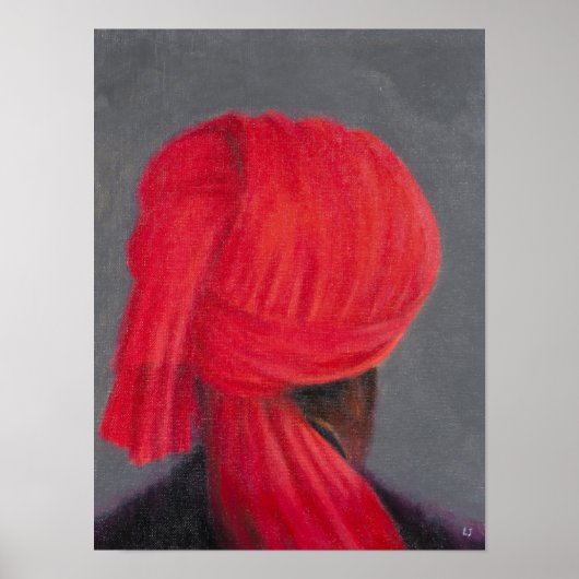 Roter Turban auf Grau 2014 Poster (Vorne)