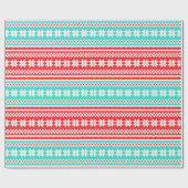 Roter Türkis-norwegisches Geschenkpapier (Flach)